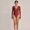 長袖綁帶美背泳裝｜Longsleeve Suit｜紅陶暮